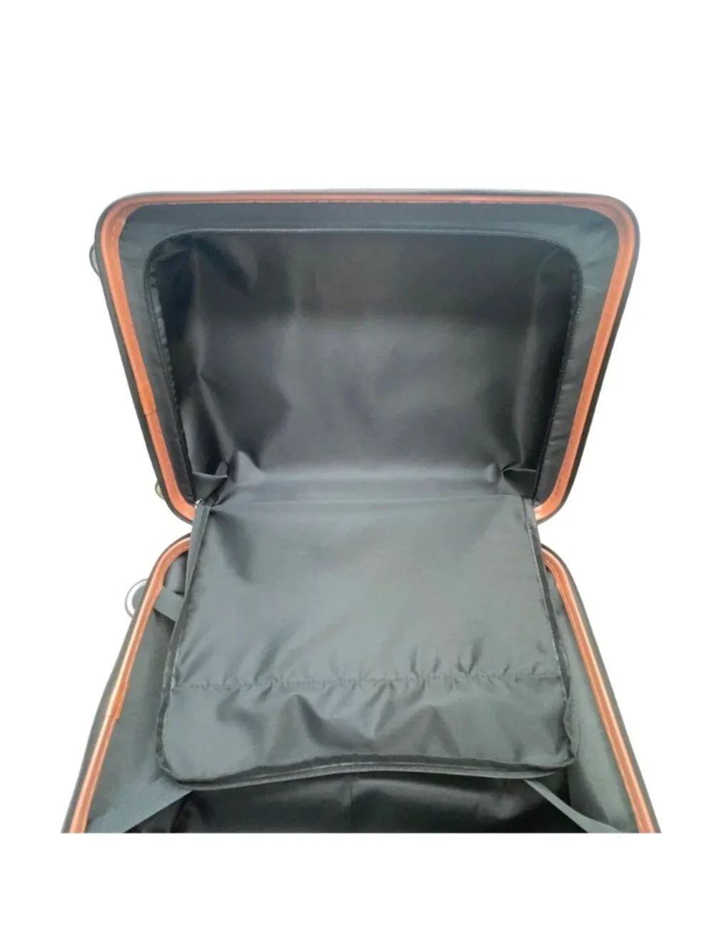 Tilymol Black & Orange Telescopic Handle TSA Lock Hard-Shell Spinner Luggage